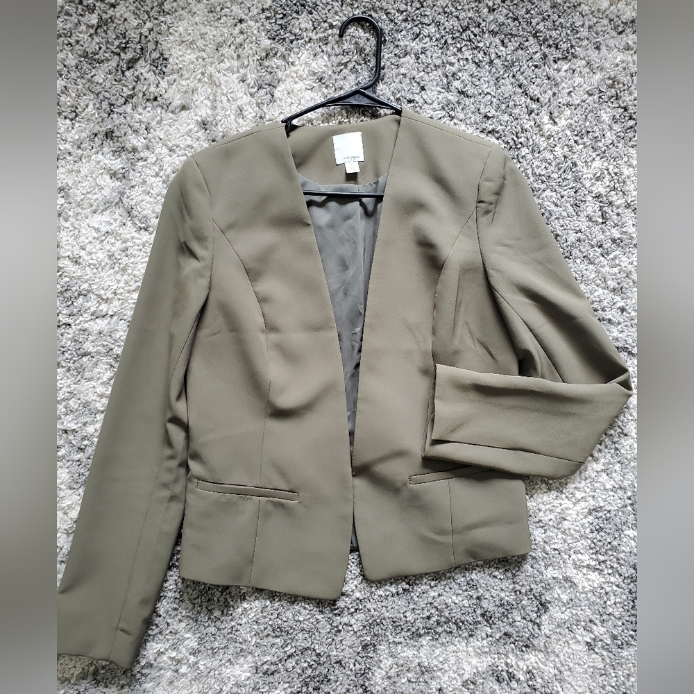 Halogen Open Front Green Formal‎ Comfy Trendy Blazer Size Small